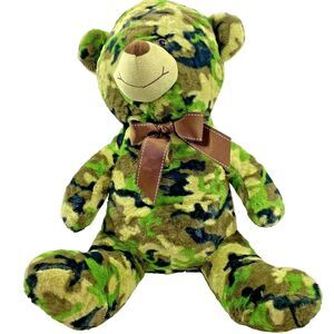 Dan Dee Collector's Choice Plush Camo Teddy Bear 18" Green Stuffed Animal Toy